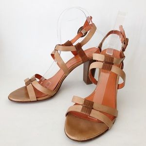 Via Spiga Tan Strappy Heeled Sandals Heels 8.5